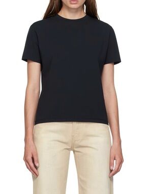 ACNE STUDIOS Classic Black Slim Crewneck Tee High Neck Size Small EUC